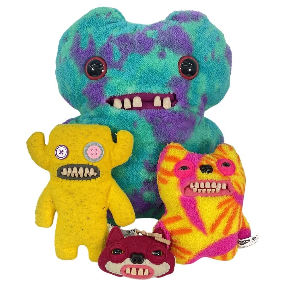 2+ LB Lot of 4 Fuggler Stuffed Animal Plush Toys Laboratory Misfit Preowned